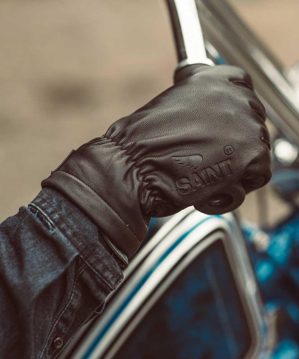 Leather Gloves with Spectra Lining - Black