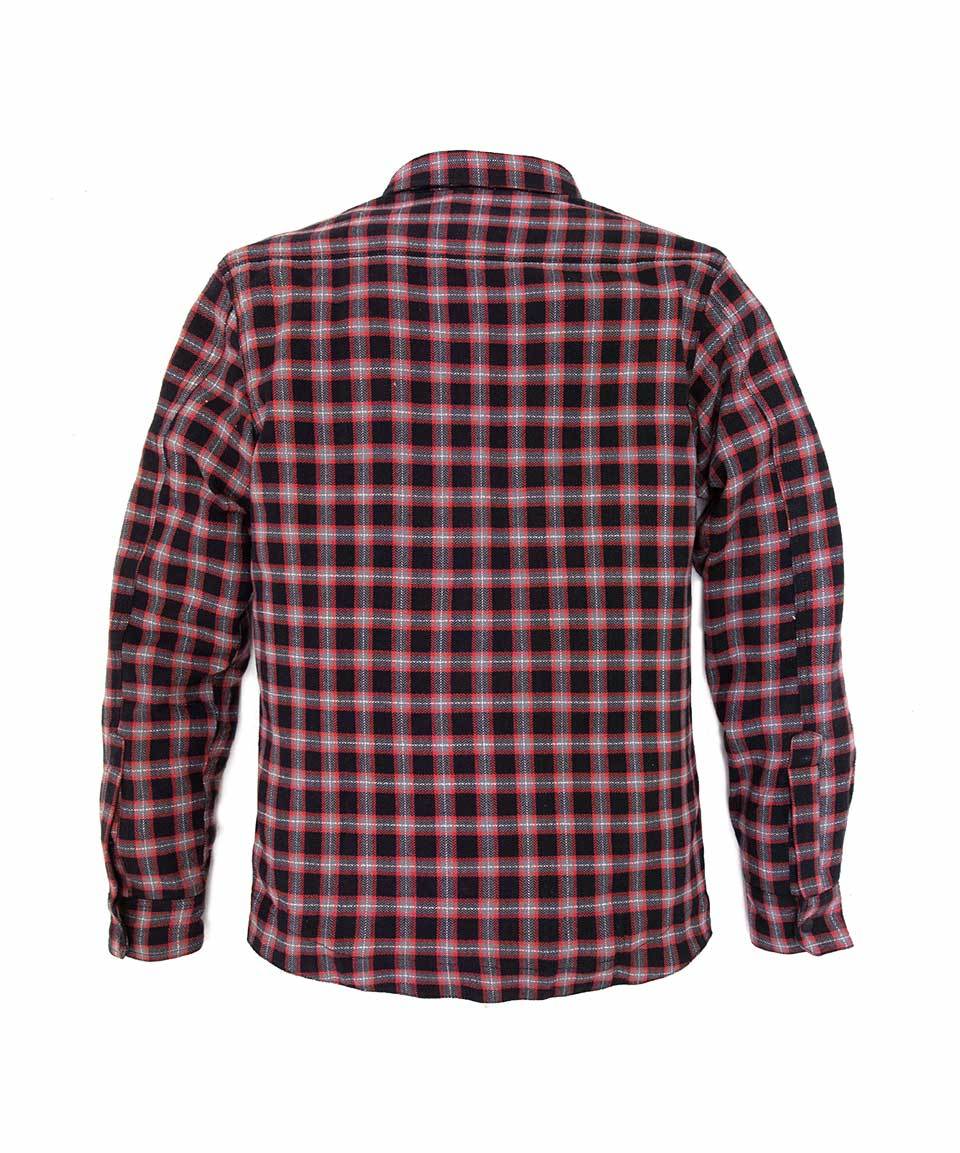 Aramid Lined Flannel Shacket- Black/Red