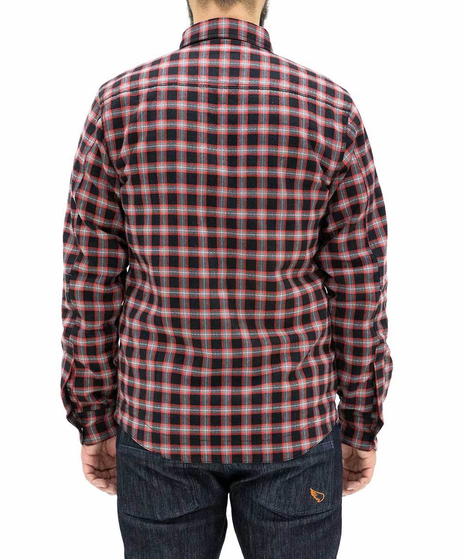 Aramid Lined Flannel Shacket- Black/Red