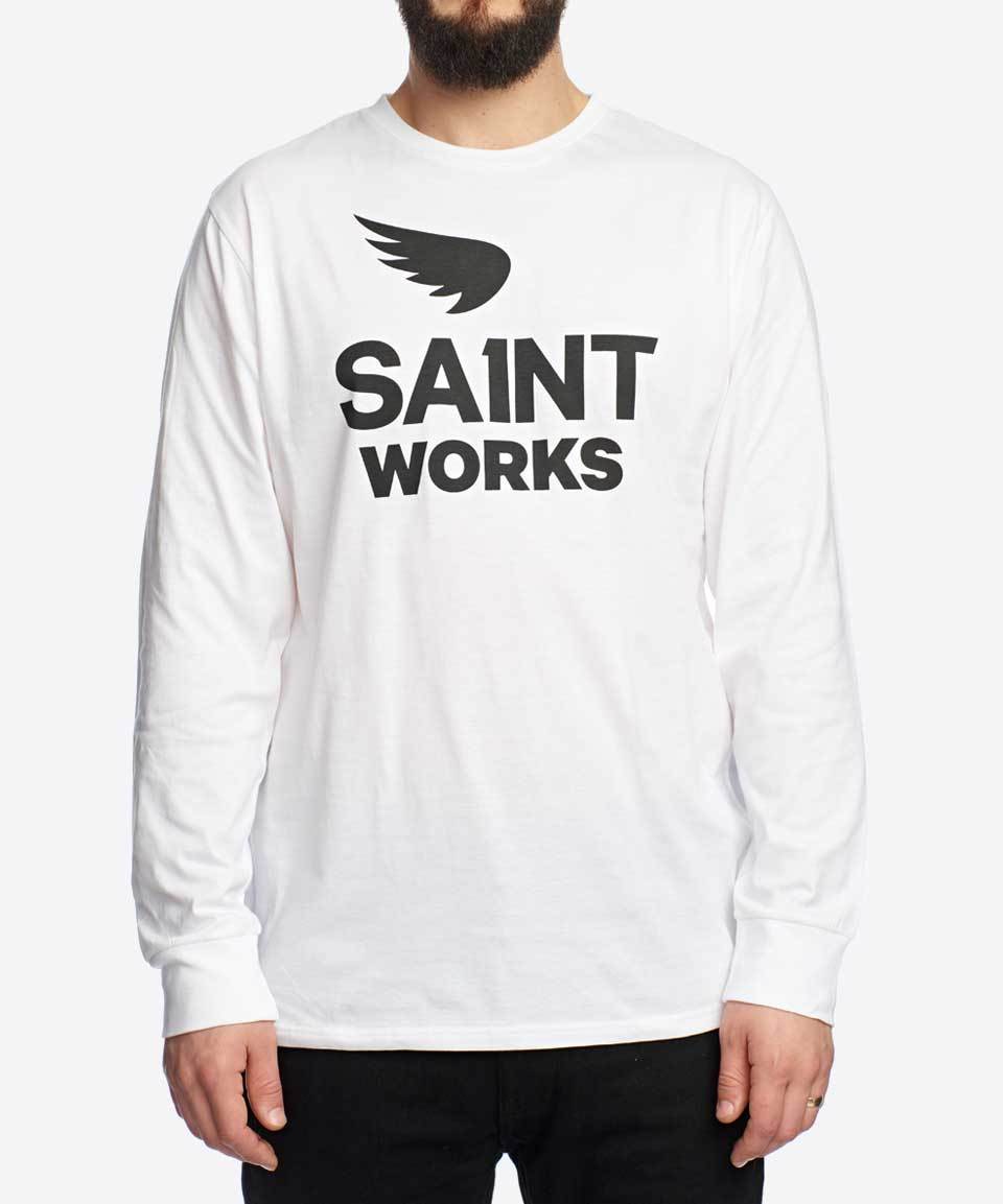 Long Sleeve Logo Tee - White