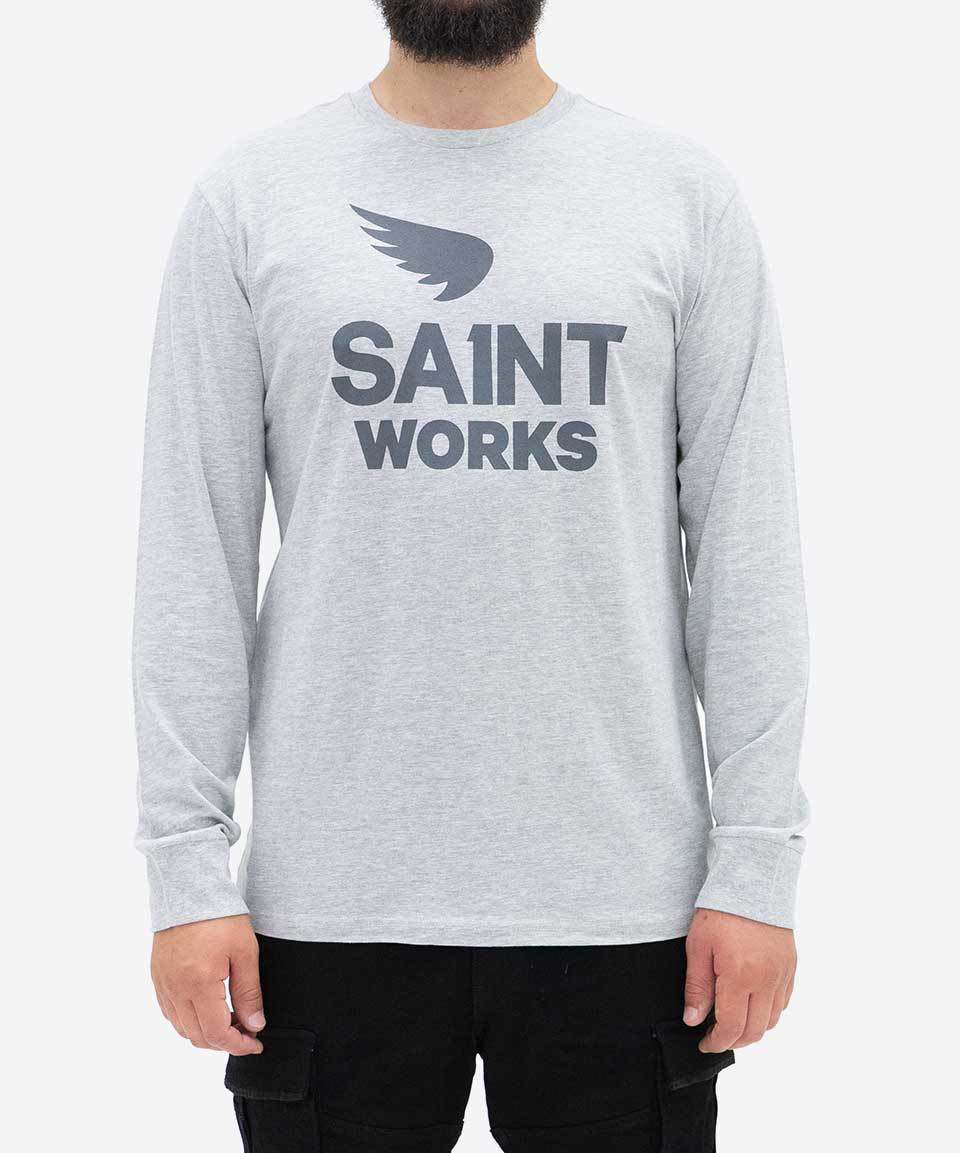 Long Sleeve Logo Tee - Grey Marle