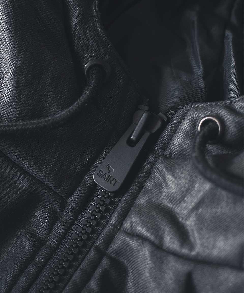 Hooded Bomber Jacket - Black