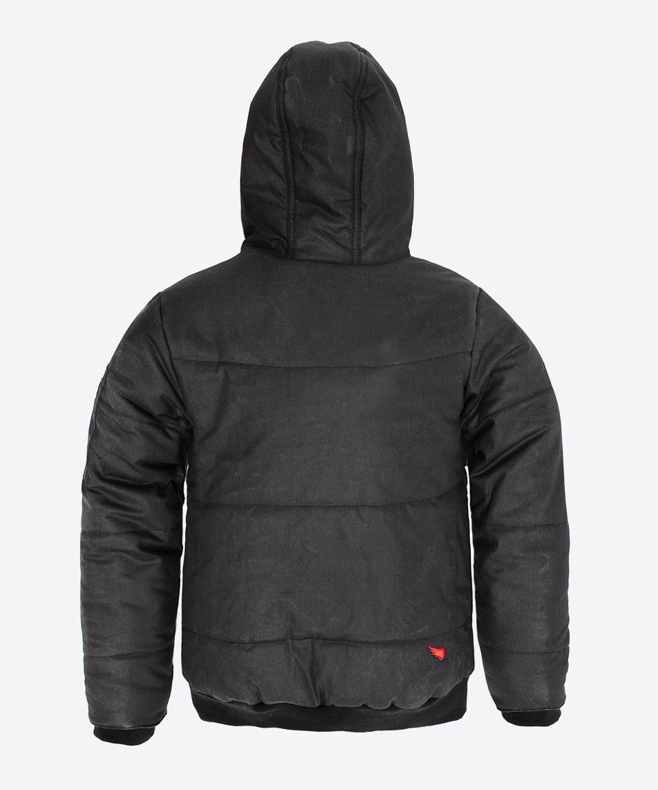 Hooded Bomber Jacket - Black