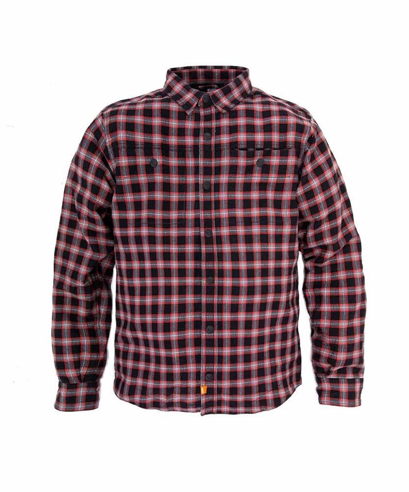 Aramid Lined Flannel Shacket- Black/Red